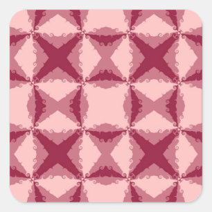 Adesivo Quadrado Arte abstracta retro do redemoinho floral