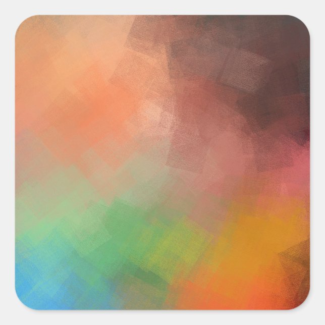 Adesivo Quadrado Arte abstrata Modelo moderno em branco Elegante (Frente)