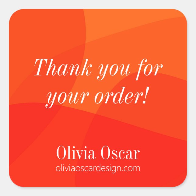 Adesivo Quadrado Arte Abstrato Vermelha Unificada Moderna Obrigado (Frente)