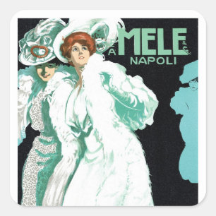 Adesivo Quadrado Arte Antiga Modernista, Moda Italiana, Mulheres El