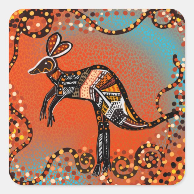 ADESIVO QUADRADO ARTE AUSTRALIANA            (Frente)