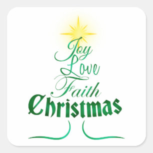 Adesivo Quadrado Arte com Palavras de Natal da Árvore de Natal