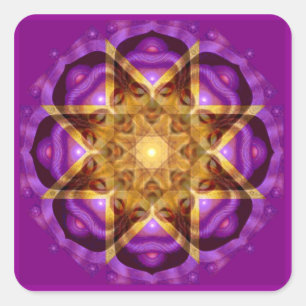 Adesivo Quadrado Arte da mandala de Buddha