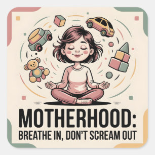 Adesivo Quadrado Arte da Maternidade Respira Calma