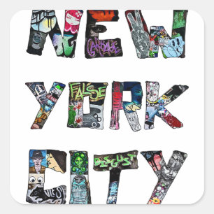 Adesivo Quadrado Arte da Rua Nova Iorque