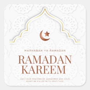 Adesivo Quadrado Arte de Arco Islâmico Ramadan Kareem