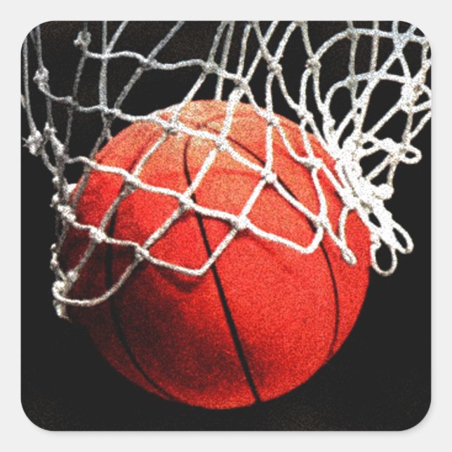 Adesivo Quadrado Arte de Basquete (Frente)
