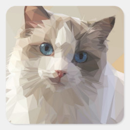 Adesivo Quadrado Arte de Cat Blowpoli