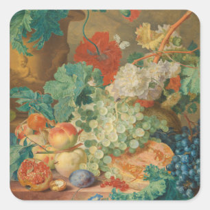 Adesivo Quadrado Arte de Cozinha Rústica Impressão Vintage de Fruta