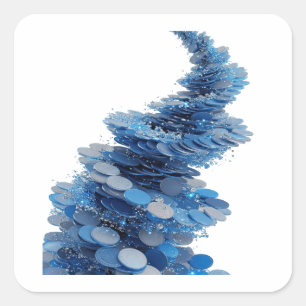 Adesivo Quadrado Arte de Decalque de DNA COINAGE Cinza Brilhante