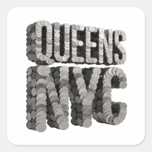 Adesivo Quadrado Arte de decalque Luxo Cinza QUEENS NYC