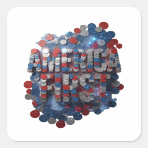 Adesivo Quadrado Arte de decalque personalizado prateado AMÉRICA PR