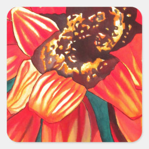 Adesivo Quadrado Arte de flores do deserto de Gazania por Sacha Gro