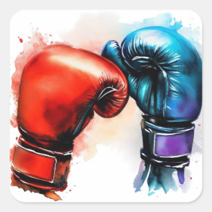 Adesivo Quadrado Arte de Luvas de Boxing
