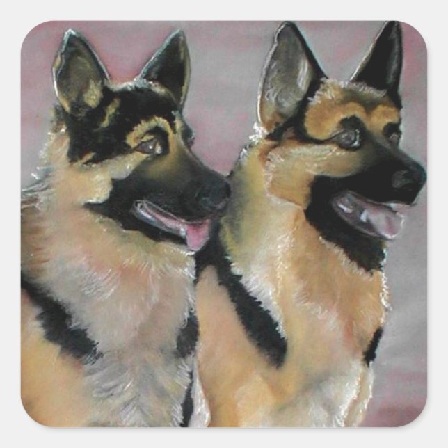 Adesivo Quadrado Arte de Stickers german shepherd (Frente)