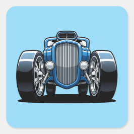 Adesivo Quadrado Arte de Toon Hotrod 