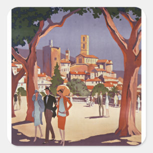 Adesivo Quadrado Arte de Verão Vintage Grasse
