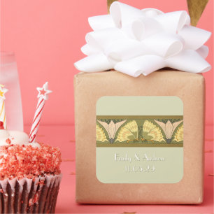 Adesivo Quadrado Arte Deco Borboletas Terra