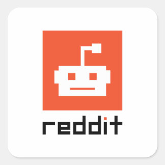 Adesivo Quadrado Arte do Logotipo do Reddit