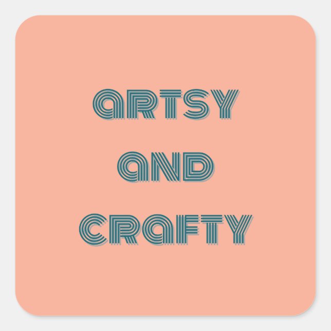 Adesivo Quadrado arte e artesanato, artes e artesanatos (Frente)