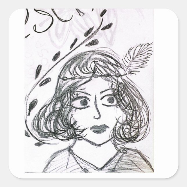 Adesivo Quadrado Arte feita a mão (Frente)