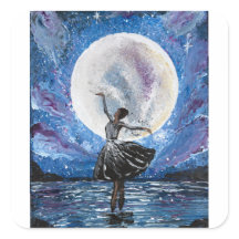 Arte feita à mão - dançando com a lua 