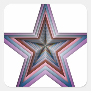 Adesivo Quadrado arte geométrica abstrato estrela