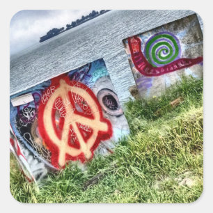 Adesivo Quadrado Arte impressionante dos grafites em Berkeley