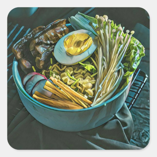 Adesivo Quadrado Arte Japonesa Retroativa (Frente)