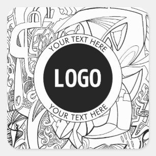 Adesivo Quadrado Arte Moderna Original & Seu Logotipo