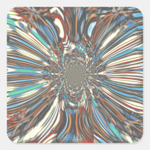 Adesivo Quadrado Arte Óptico Abstrato de Pop Urbano Africano Ousado