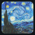 Adesivo Quadrado Arte paisagística de Vincent Van Gogh na Noite Est<br><div class="desc">A Noite Estrelada (1889), uma pintura impressionista de Vincent Van Gogh, é apresentada neste adesivo de papel de papelaria Van Gogh. Uma das pinturas de petróleo mais famosas do artista holandês Impressionista Poste Vincent van Gogh é chamada "A Noite Estrelada". Vincent van Gogh, pintor holandês do Posto Impressionista, criou "A...</div>