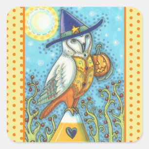 Adesivo Quadrado ARTE POPULAR da CORUJA de CELEIRO, quadrado das