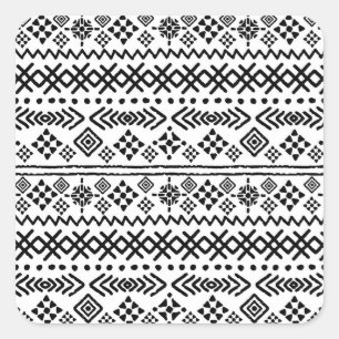 Adesivo Quadrado Arte tribal boho: geométrico sem costura.