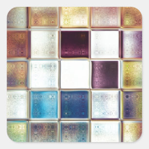 Adesivo Quadrado Arte tropical do azulejo de mosaico das memórias