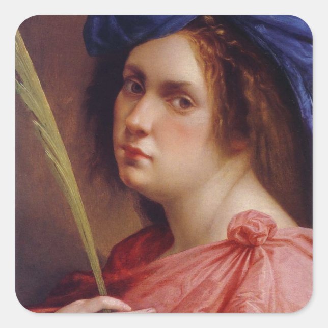 Adesivo Quadrado Artemisia Gentileschi Art (Frente)
