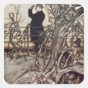 Adesivo Quadrado Arthur Rackham   os jardins de Kensington está em