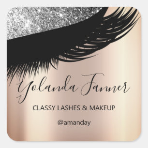 Adesivo Quadrado Artista de maquiagem profissional Eyelash exclusiv