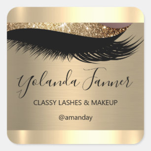 Adesivo Quadrado Artista de maquiagem profissional Eyelash Sepia ú