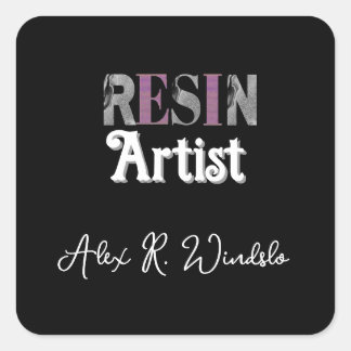 Adesivo Quadrado Artista de Resina Personalizado