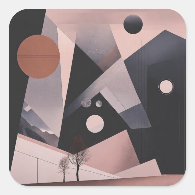 Adesivo Quadrado "Artista em conforto: Travesseiros de design perso (Frente)