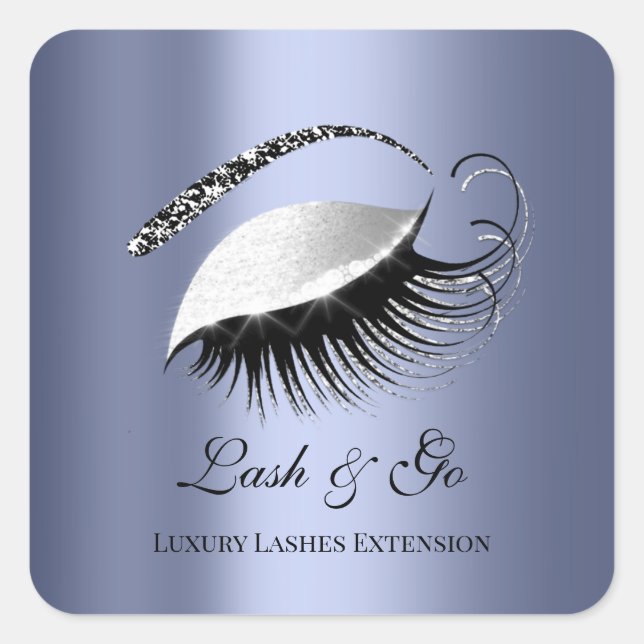 Adesivo Quadrado Artista Lash Silver Blue (Frente)
