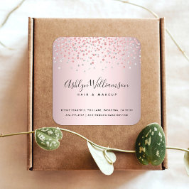 Adesivo Quadrado artista moderno da maquiagem de cabelos com brilho