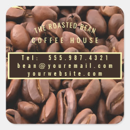 Adesivo Quadrado Artistic Roasted Coffee Beans Business Card