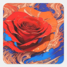 Adesivo Quadrado Artística Rosa Mármore Abstrata