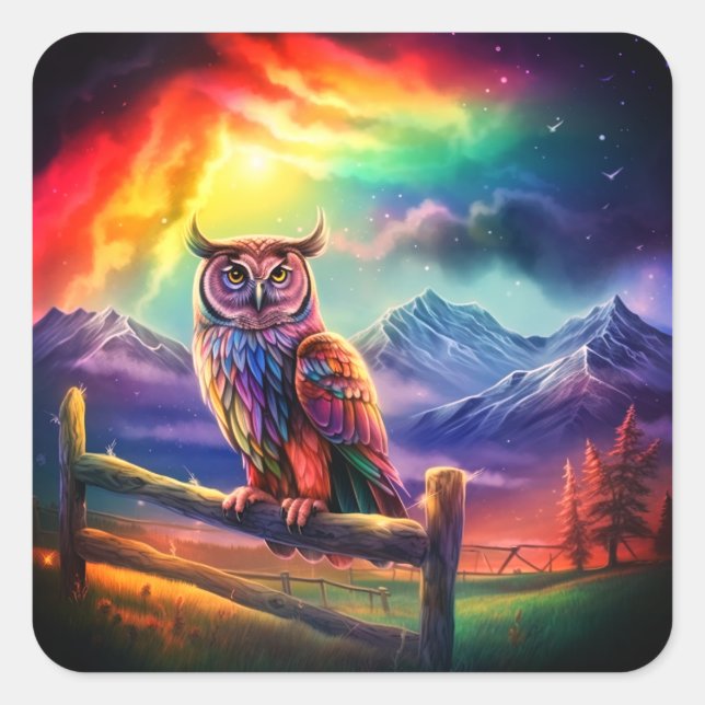 Adesivo Quadrado Artsy Bird (Frente)