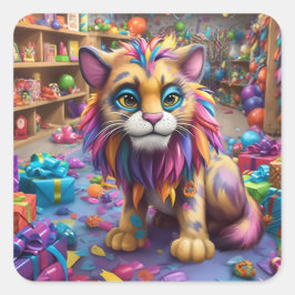 Adesivo Quadrado Artsy Cat
