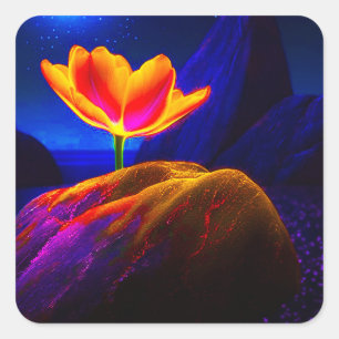 Adesivo Quadrado Artsy Flower