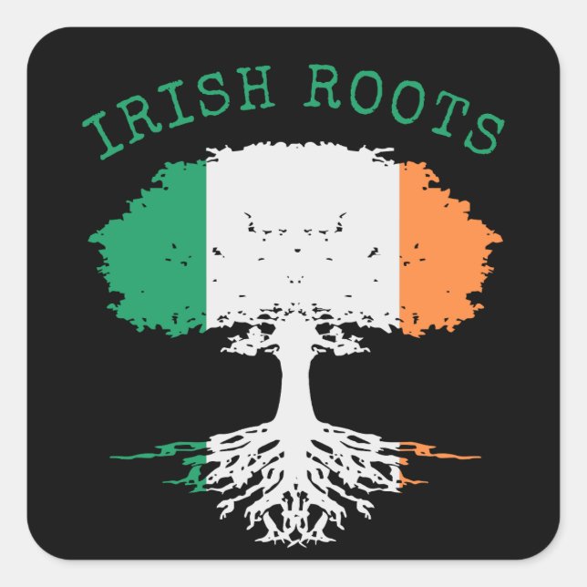Adesivo Quadrado Árvore da Família Irish Roots (Frente)