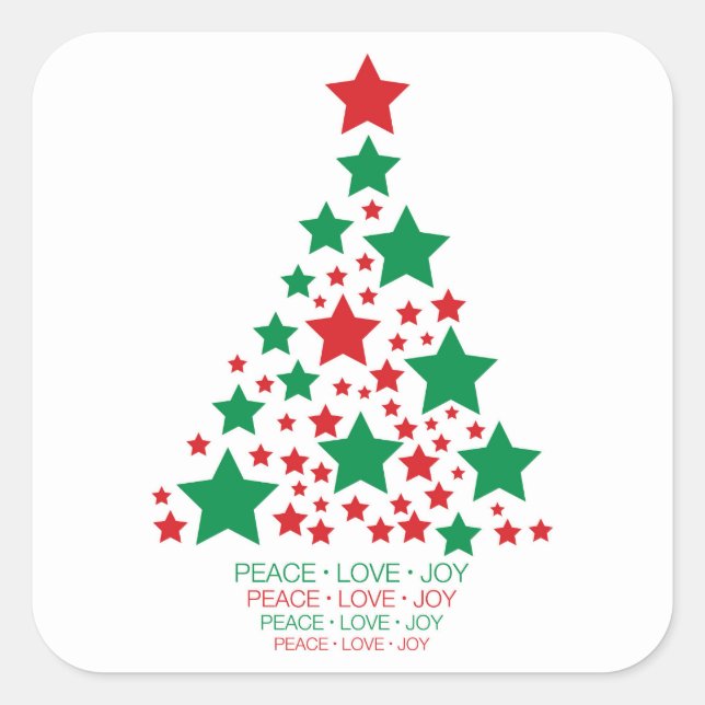 Adesivo Quadrado Árvore de estrelas elegante (Frente)